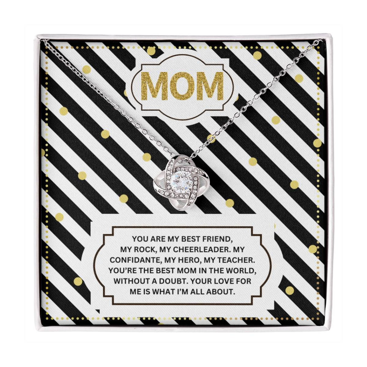 JGF Jewelry Gifts for Family I Love Mommy Love Knot Necklace For My Mom