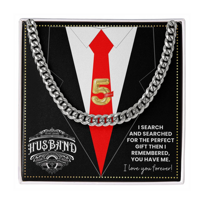 JGF Jewelry Gifts for Family 5th Fifth Anniversary For Husband Chain Necklace For Men