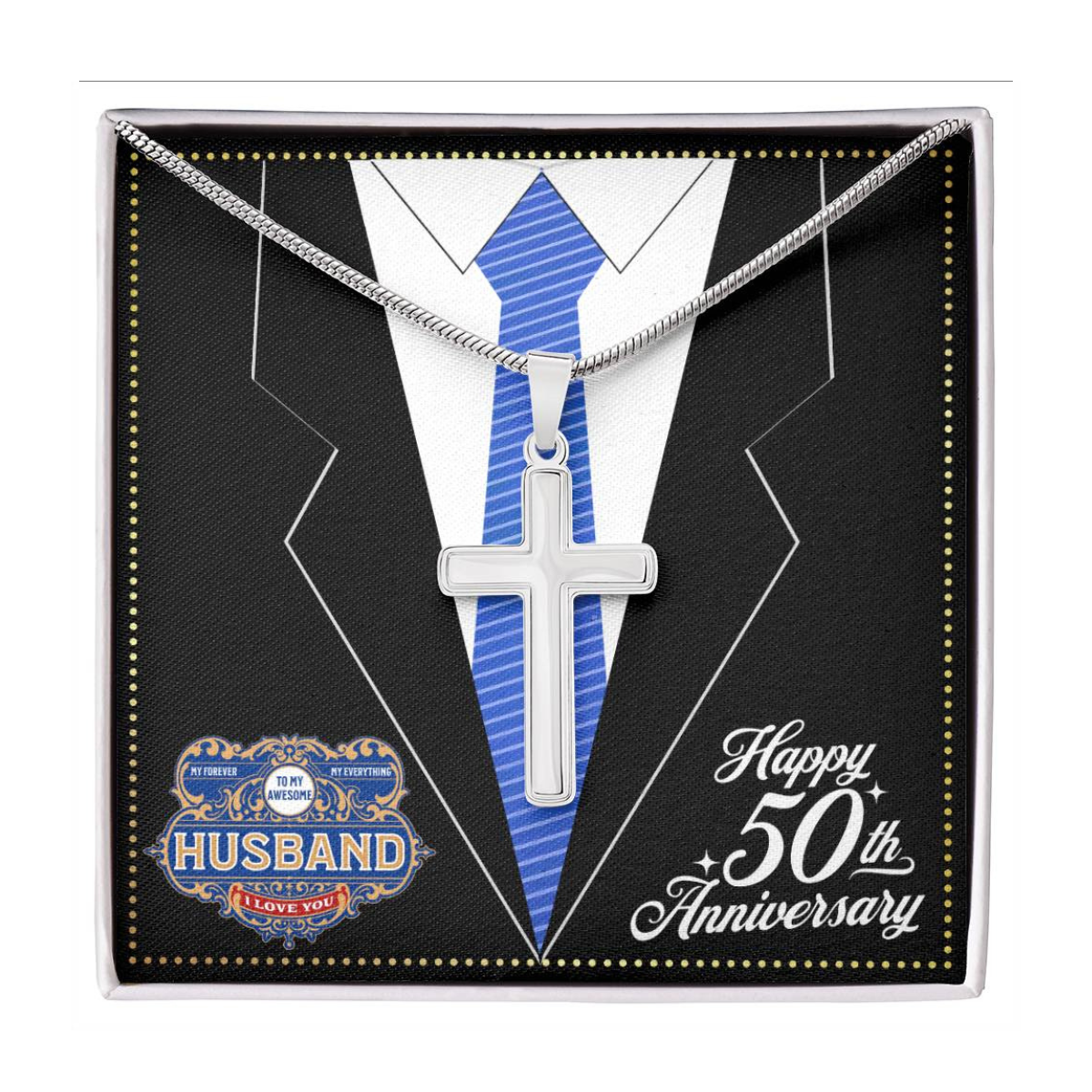 JGF Jewelry Gifts for Family 50 Year 50th Wedding Anniversary For Him Husband