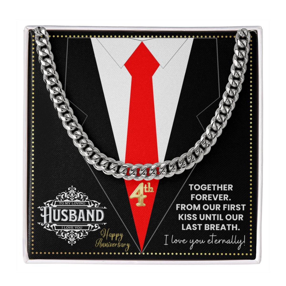 JGF Jewelry Gifts for Family 4th Anniversary For Husband Chain Necklace For Men