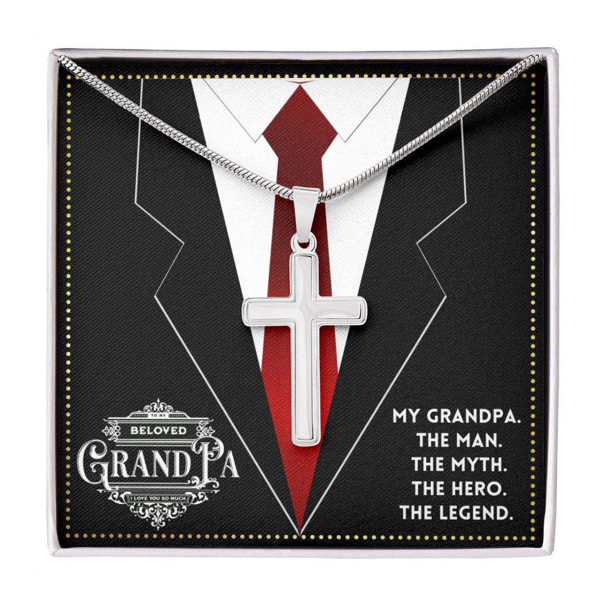 JGF Jewelry Gifts for Family I Love Grandpa Gifts 1 Year Cross Necklace For Grandparent