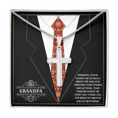 JGF Jewelry Gifts for Family Cross Necklaces For Grandparents Grandpa 80th Birthday Card