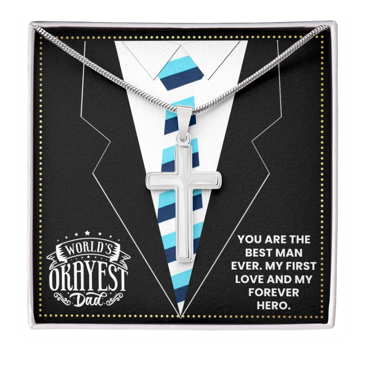 JGF Jewelry Gifts for Family Daddy Cross Necklace I Love My Dad Gifts 50 Years Old