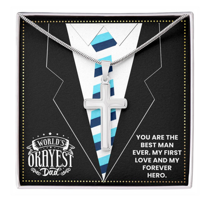JGF Jewelry Gifts for Family Daddy Cross Necklace I Love My Dad Gifts 50 Years Old