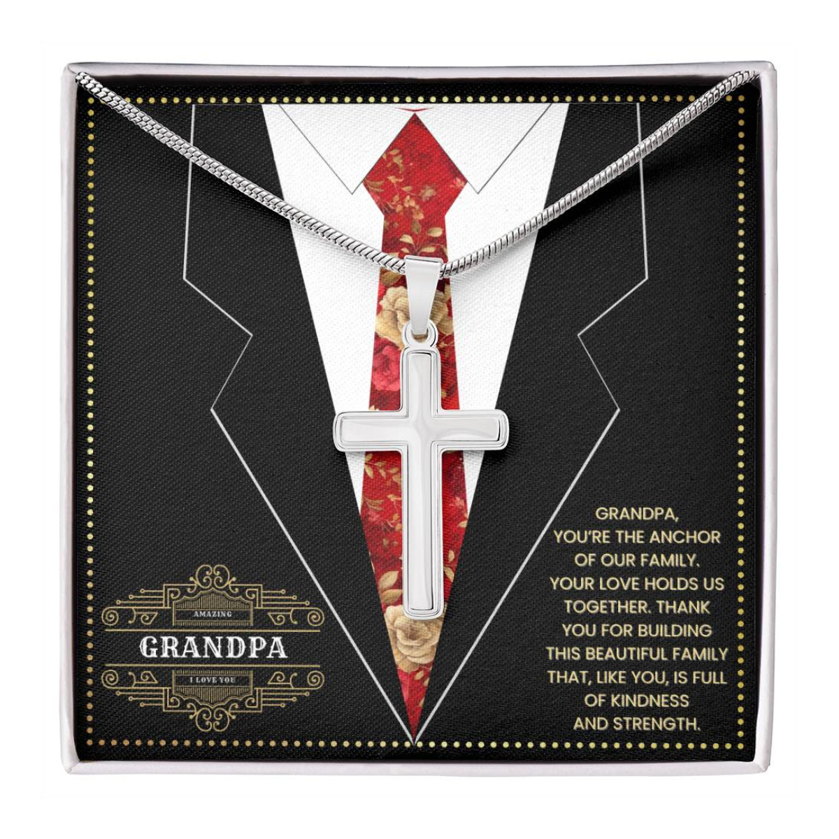 JGF Jewelry Gifts for Family 70th Birthday Gifts For Grandpa Card From Child Grandson