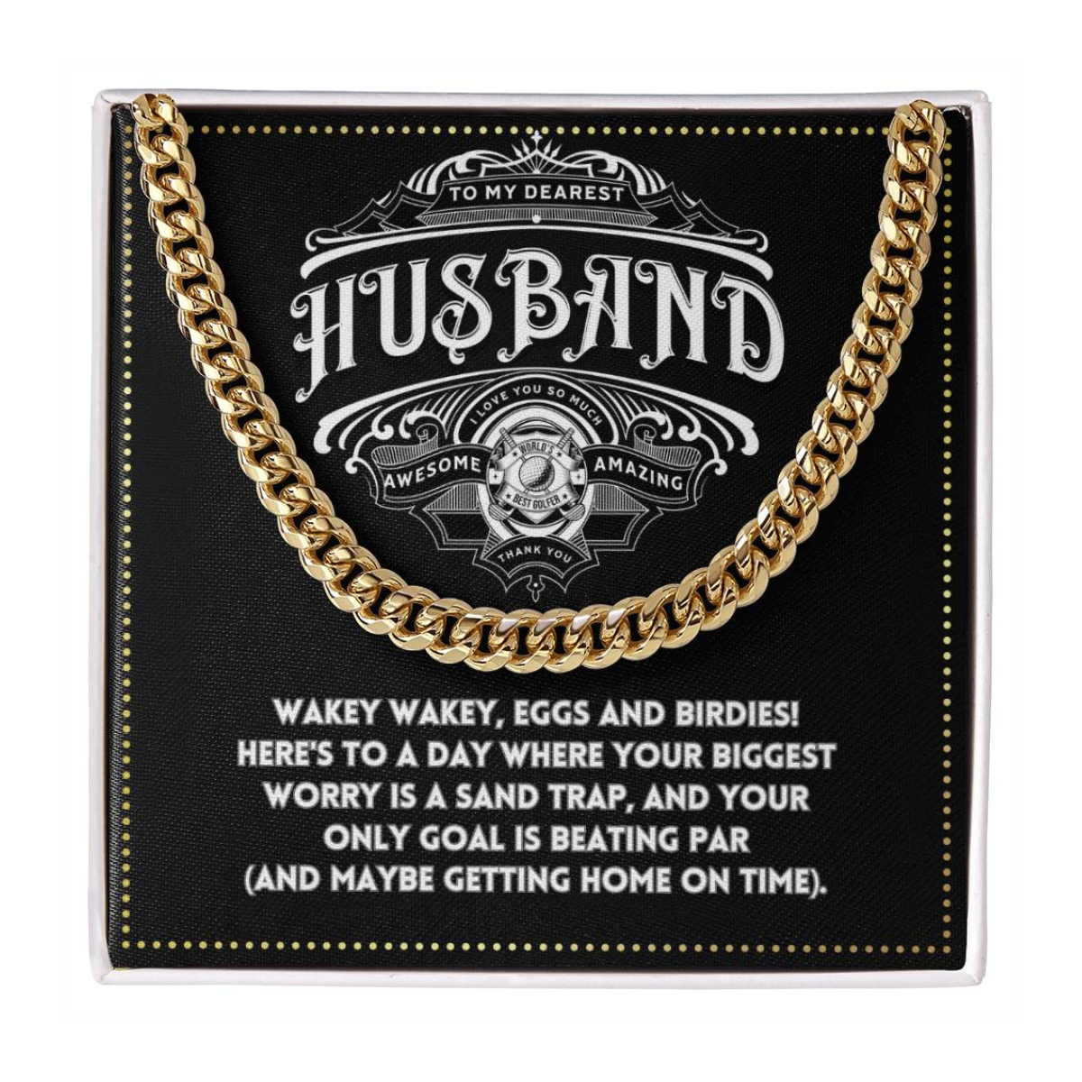 JGF Jewelry Gifts for Family To My Husband Cross Necklace For Him Golf Gift Ideas