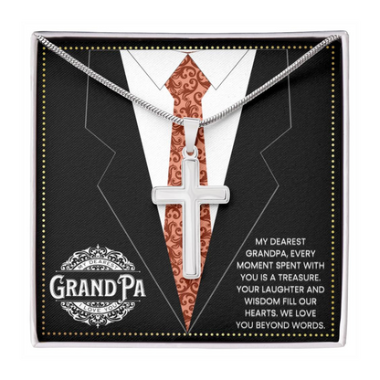 JGF Jewelry Gifts for Family Cross Necklace For Grandparent Men Gifts For grandpa Who Has Everything