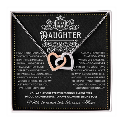 JGF Jewelry Gifts for Family 2 Hearts Intertwined Necklace Birthday Gifts For Daughter Adult From Mom
