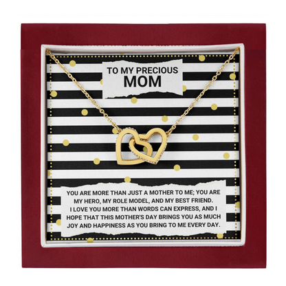 JGF Jewelry Gifts for Family Double Heart Pendant Necklace For Mom