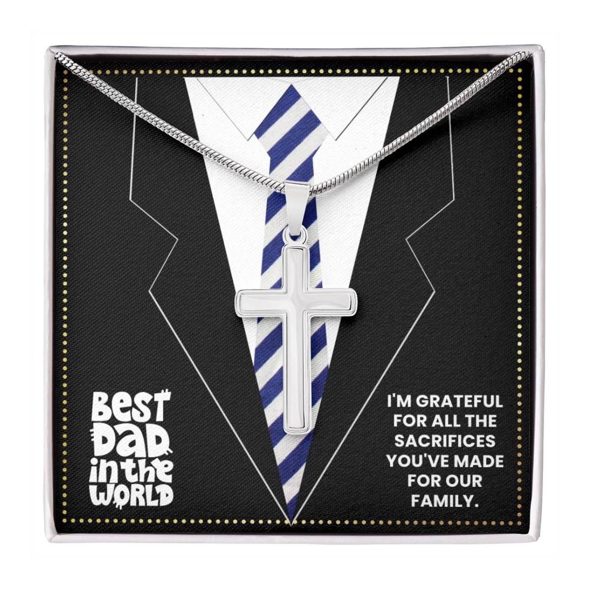 JGF Jewelry Gifts for Family Cross Necklace For Boys New Dad Gifts For Men Christian