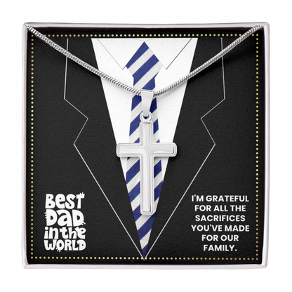 JGF Jewelry Gifts for Family Cross Necklace For Boys New Dad Gifts For Men Christian