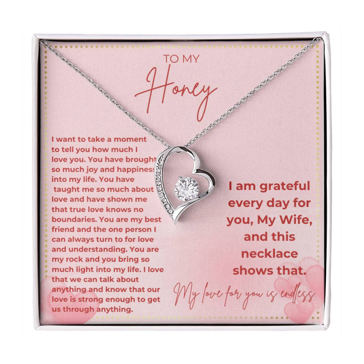 JGF Jewelry Gifts for Family Happy Valentine's Day To My Beautiful Wife Heart Necklace