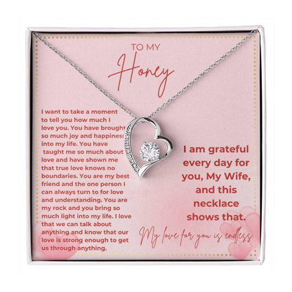 JGF Jewelry Gifts for Family Happy Valentine's Day To My Beautiful Wife Heart Necklace