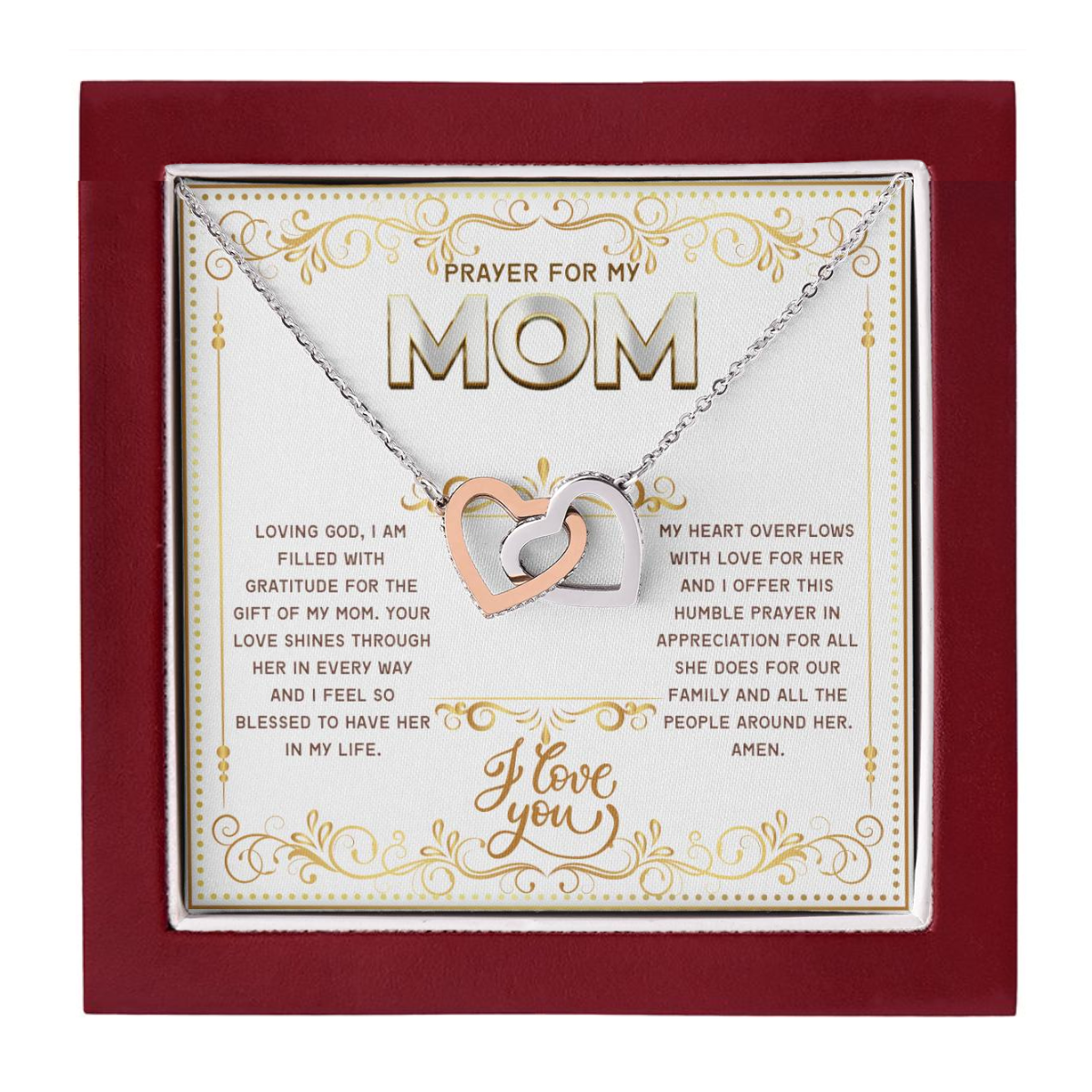 JGF Jewelry Gifts for Family Double Hearts Pendant Necklace For Women