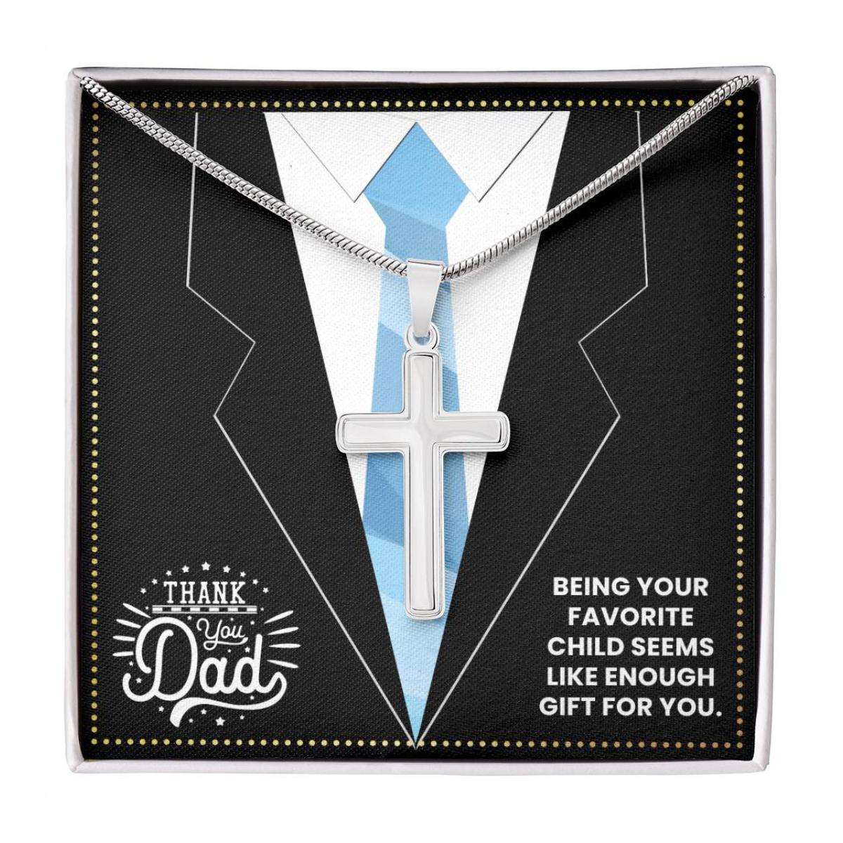 JGF Jewelry Gifts for Family New Dad Gifts For Men Before Birth Cross Necklace