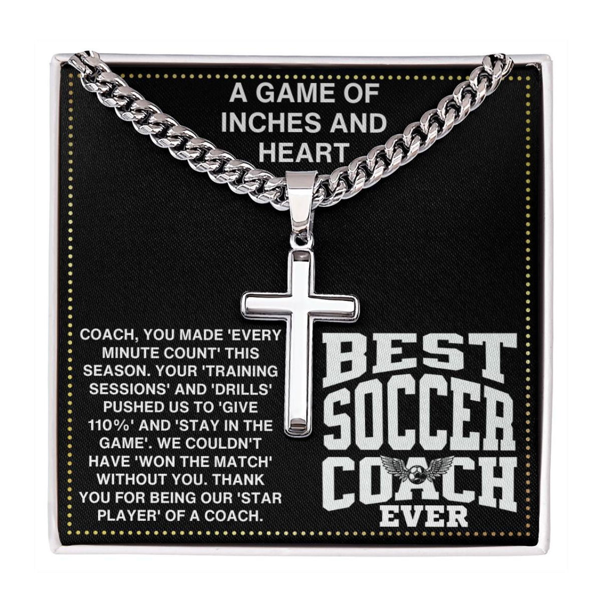 JGF Jewelry Gifts for Family Thank You Coach Card Soccer