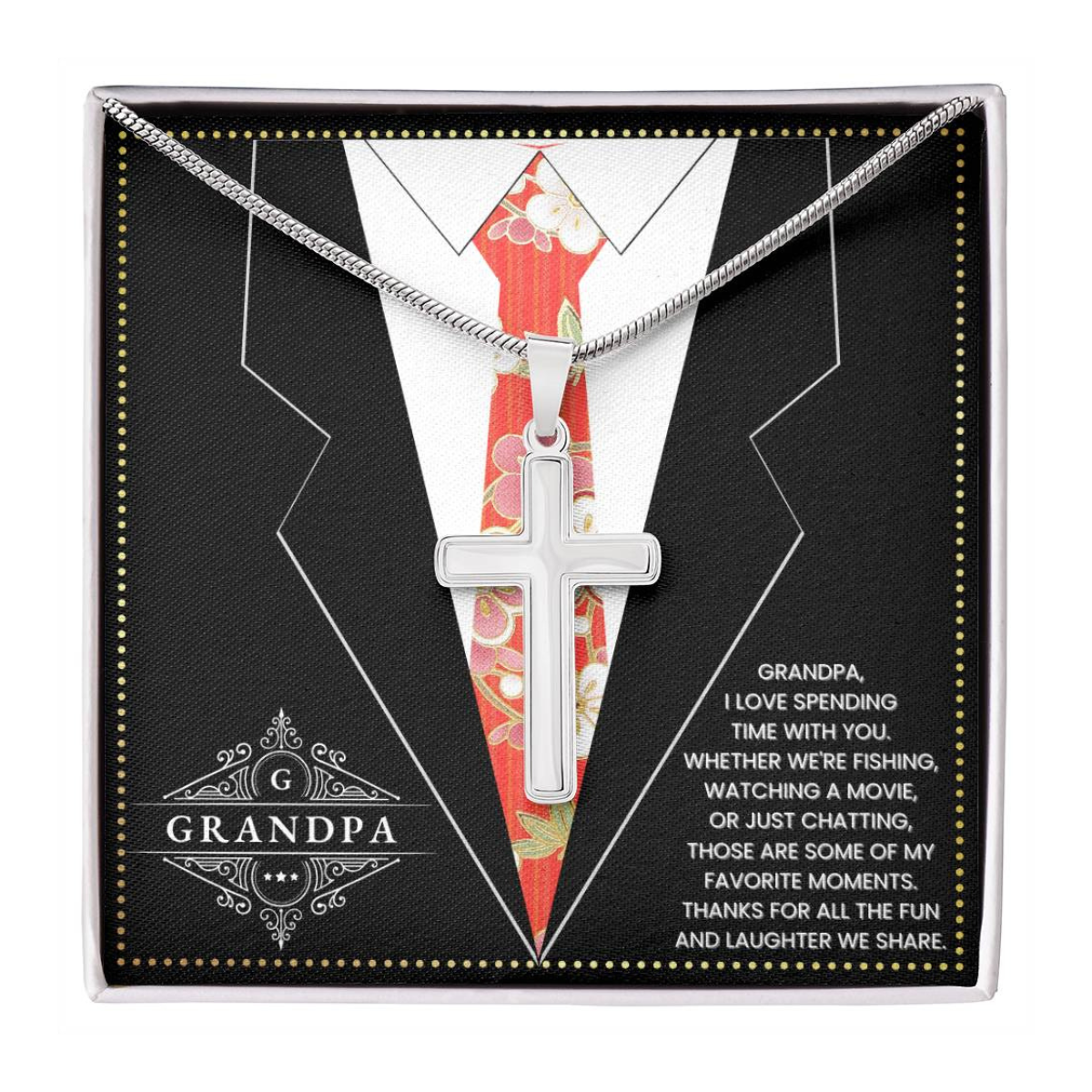 JGF Jewelry Gifts for Family I Love My Grandpa Happy Birthday Card From Child Grandson