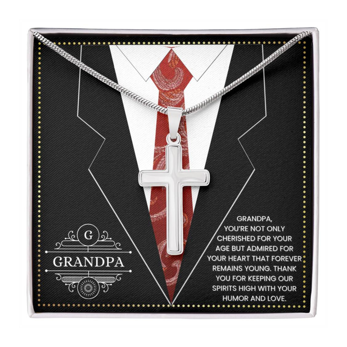 JGF Jewelry Gifts for Family Cross Necklace Gifts For Grandpa And Men Who Want Nothing