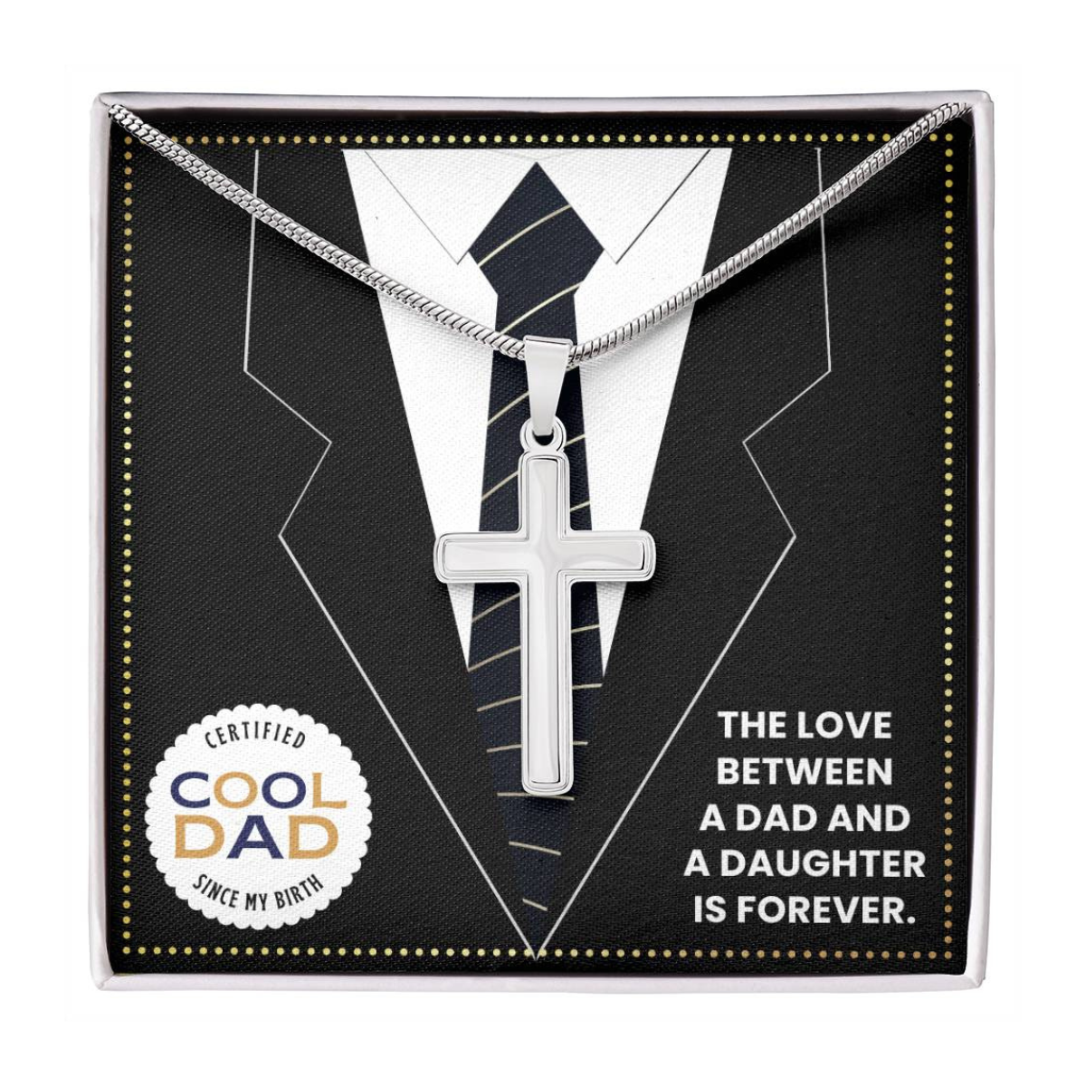 JGF Jewelry Gifts for Family Daddy Cross Necklace For Men From Daughter