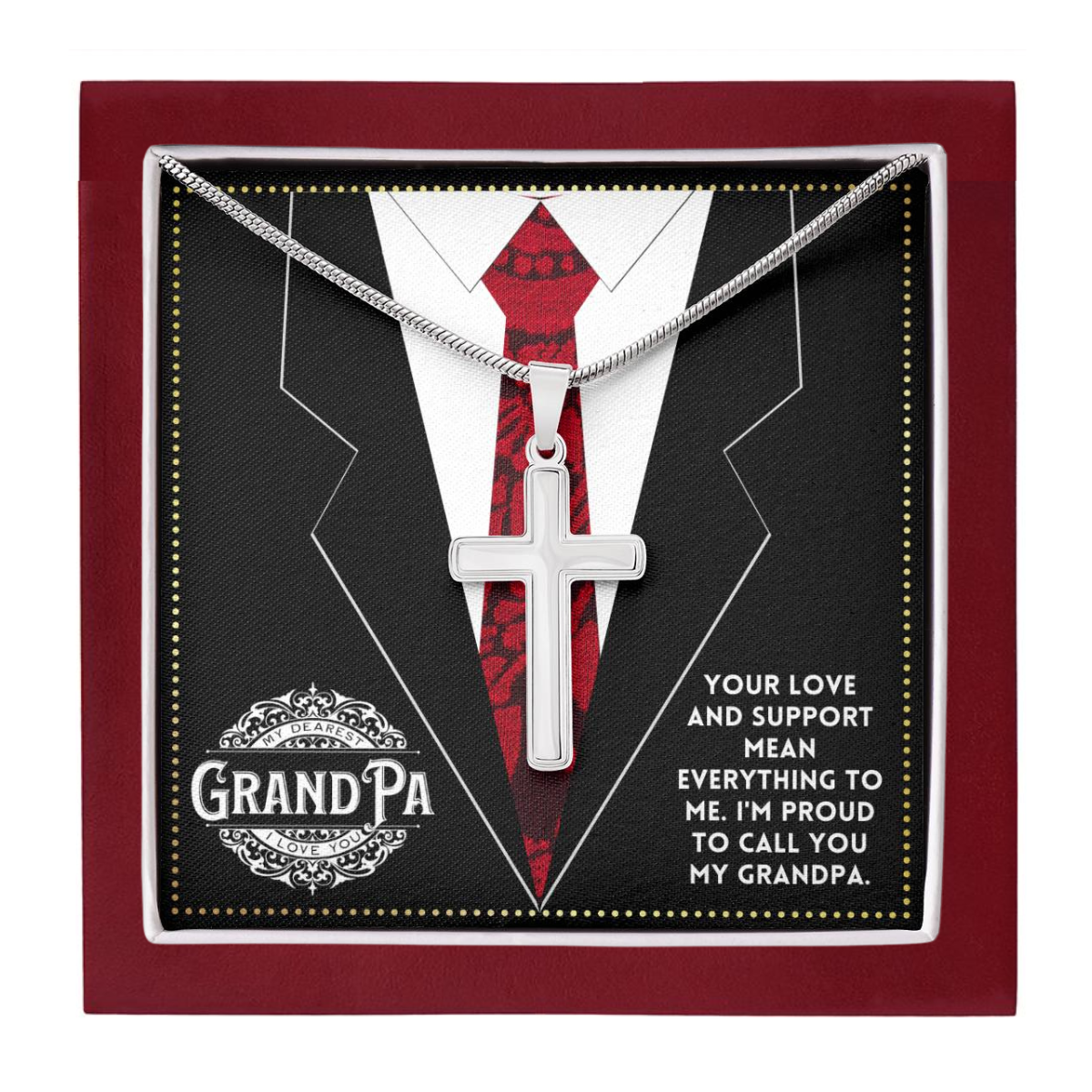 JGF Jewelry Gifts for Family Gifts For Grandpa Who Have Everything Cross Necklace For Grandpa Men