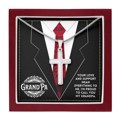 JGF Jewelry Gifts for Family Gifts For Grandpa Who Have Everything Cross Necklace For Grandpa Men