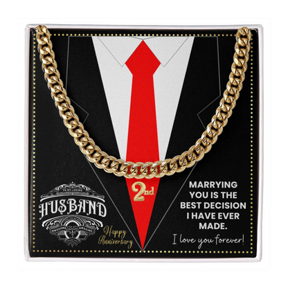 JGF Jewelry Gifts for Family 2nd Anniversary For Husband Chain Necklace For Men