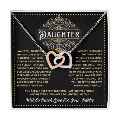 JGF Jewelry Gifts for Family Interlocking Heart Necklace To Our Daughter Gifts From Mom And Dad