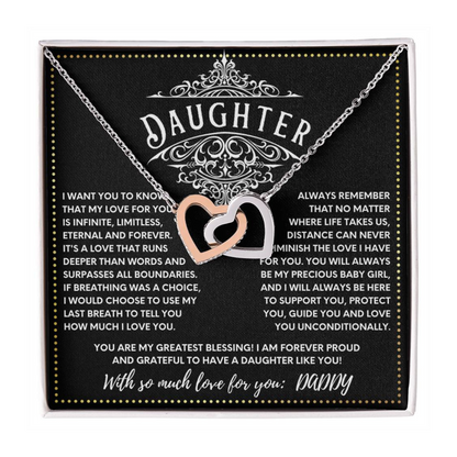 JGF Jewelry Gifts for Family Interlocking Necklace Silver College Graduation Gifts For Daughter From Dad