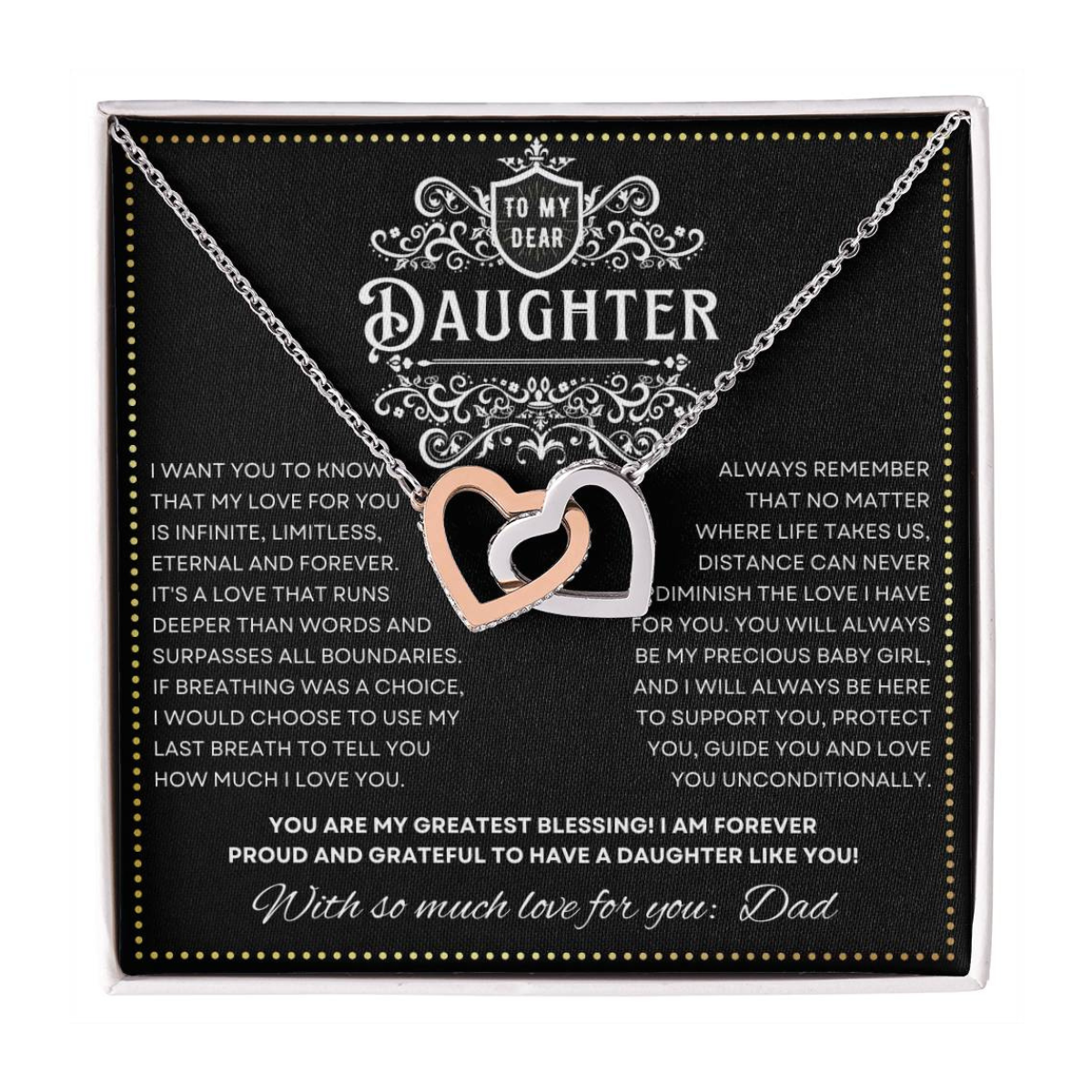 JGF Jewelry Gifts for Family Interlocking Hearts Necklace 21st Birthday Gifts For Daughter From Dad