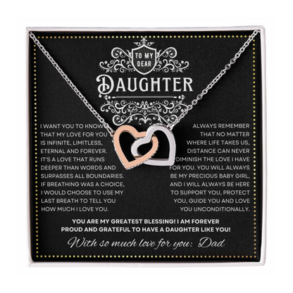 JGF Jewelry Gifts for Family Interlocking Hearts Necklace 21st Birthday Gifts For Daughter From Dad