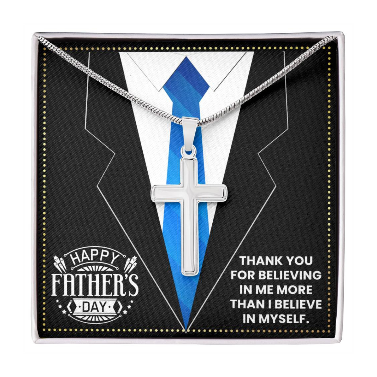JGF Jewelry Gifts for Family Silver Cross Necklace For Men Gifts For My Dads 60th Birthday
