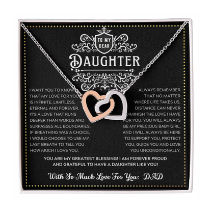 JGF Jewelry Gifts for Family 18th Birthday Card Daughter From Dad Two Hearts Necklaces For Women