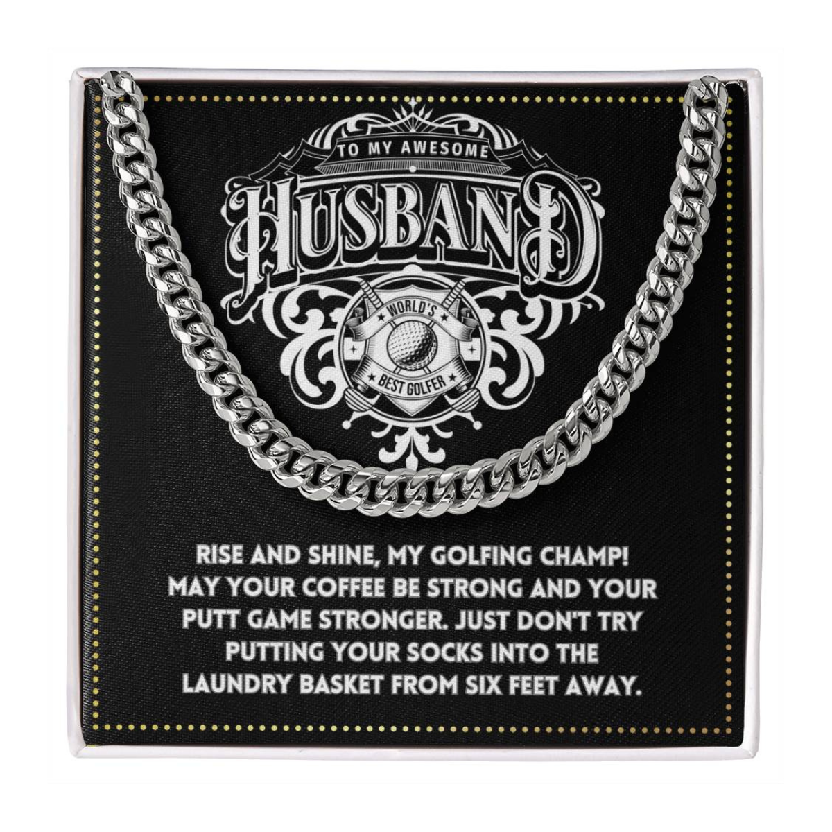 JGF Jewelry Gifts for Family To My Husband Golf Gifts 50th Birthday Necklace