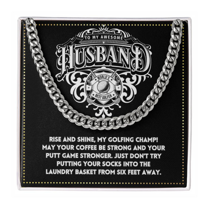 JGF Jewelry Gifts for Family To My Husband Golf Gifts 50th Birthday Necklace