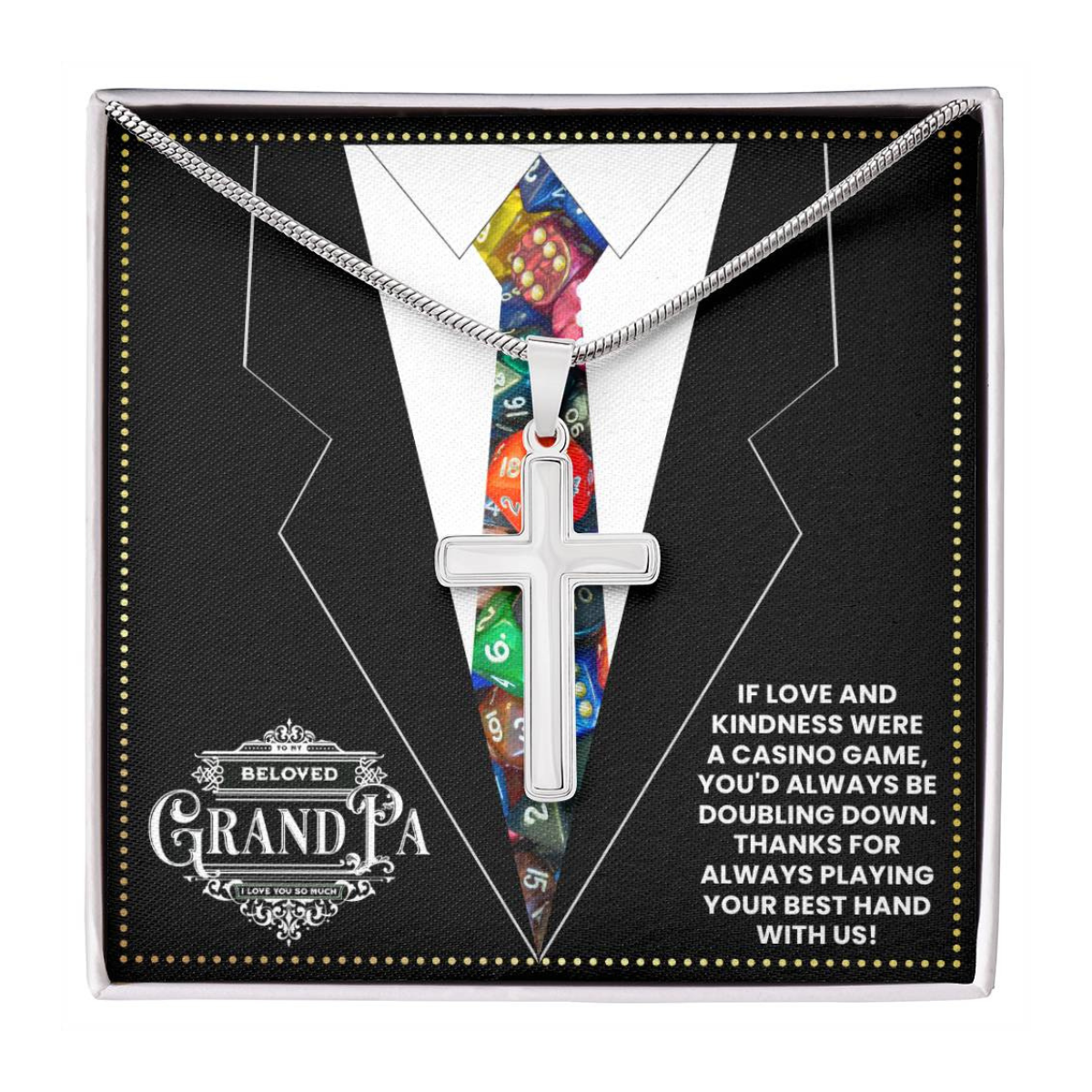 JGF Jewelry Gifts for Family Grandpa Casino Themed Gifts For Men 80th Birthday