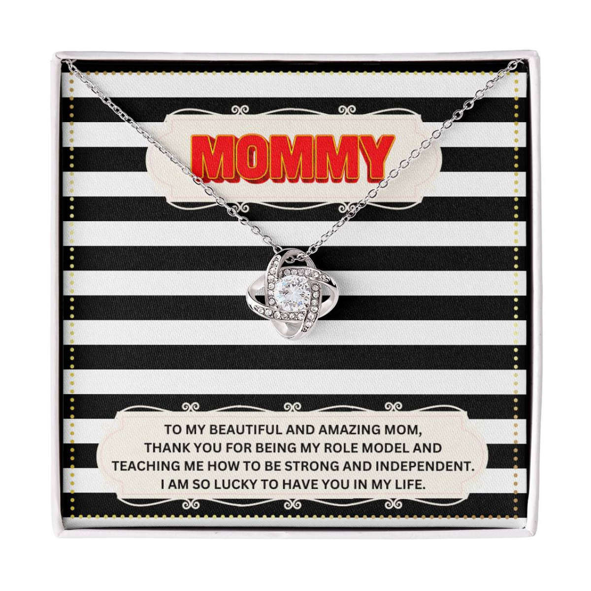 JGF Jewelry Gifts for Family I Love My Mommy Message Card Necklace