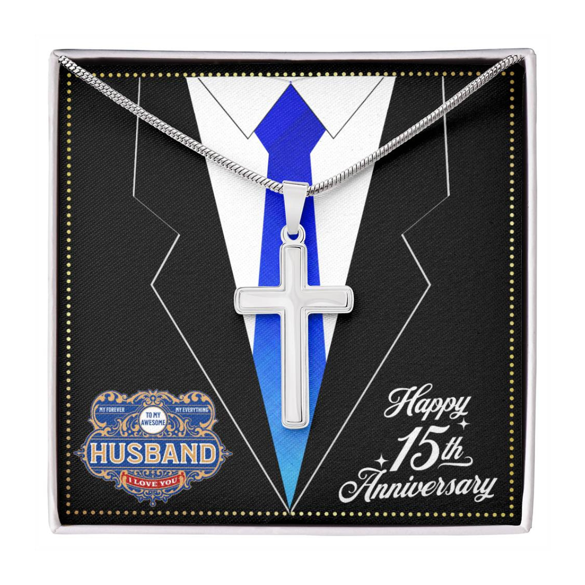 JGF Jewelry Gifts for Family 15 Year 15th Wedding Anniversary For Him Husband