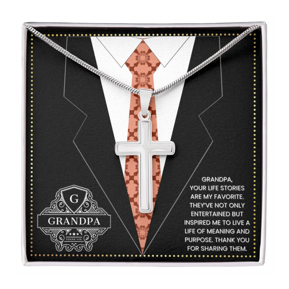 JGF Jewelry Gifts for Family To My Grandpa Gifts 80 Birthday Card From Child