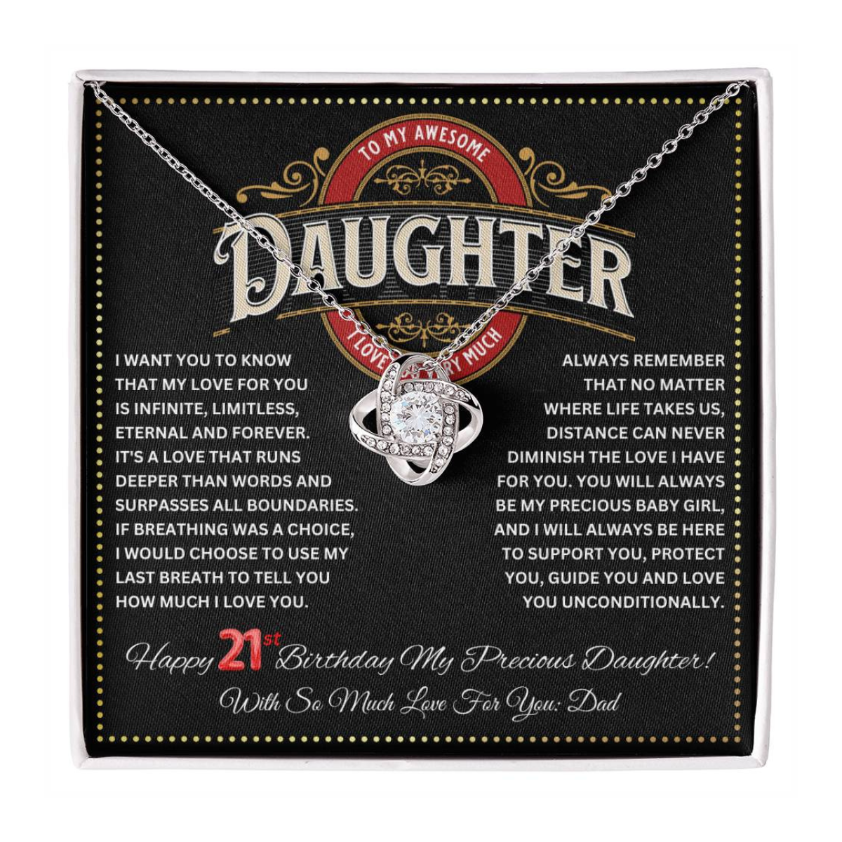 JGF Jewelry Gifts for Family Happy 21st Birthday Card For Daughter From Dad