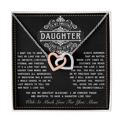 JGF Jewelry Gifts for Family 2 Hearts Connected Necklace First Time Mom Gifts For My Daughter