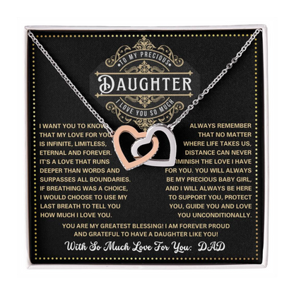 JGF Jewelry Gifts for Family Gifts For Grown Daughter From Parents Interlocking Hearts Necklace
