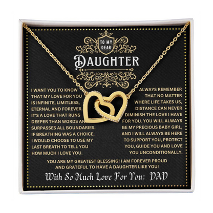 JGF Jewelry Gifts for Family Necklace For Daughter Gifts From Dad Interlocking Hearts