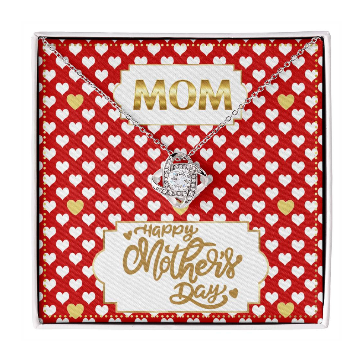 JGF Jewelry Gifts for Family I Love You Mommy Mothers Day for Mom Love Knot Necklace