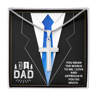 JGF Jewelry Gifts for Family I Love My Dad 50th Birthday Daddy Cross Necklace