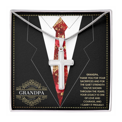 JGF Jewelry Gifts for Family Cross Necklace For Grandparent Gifts For Grandpa Who Has Everything