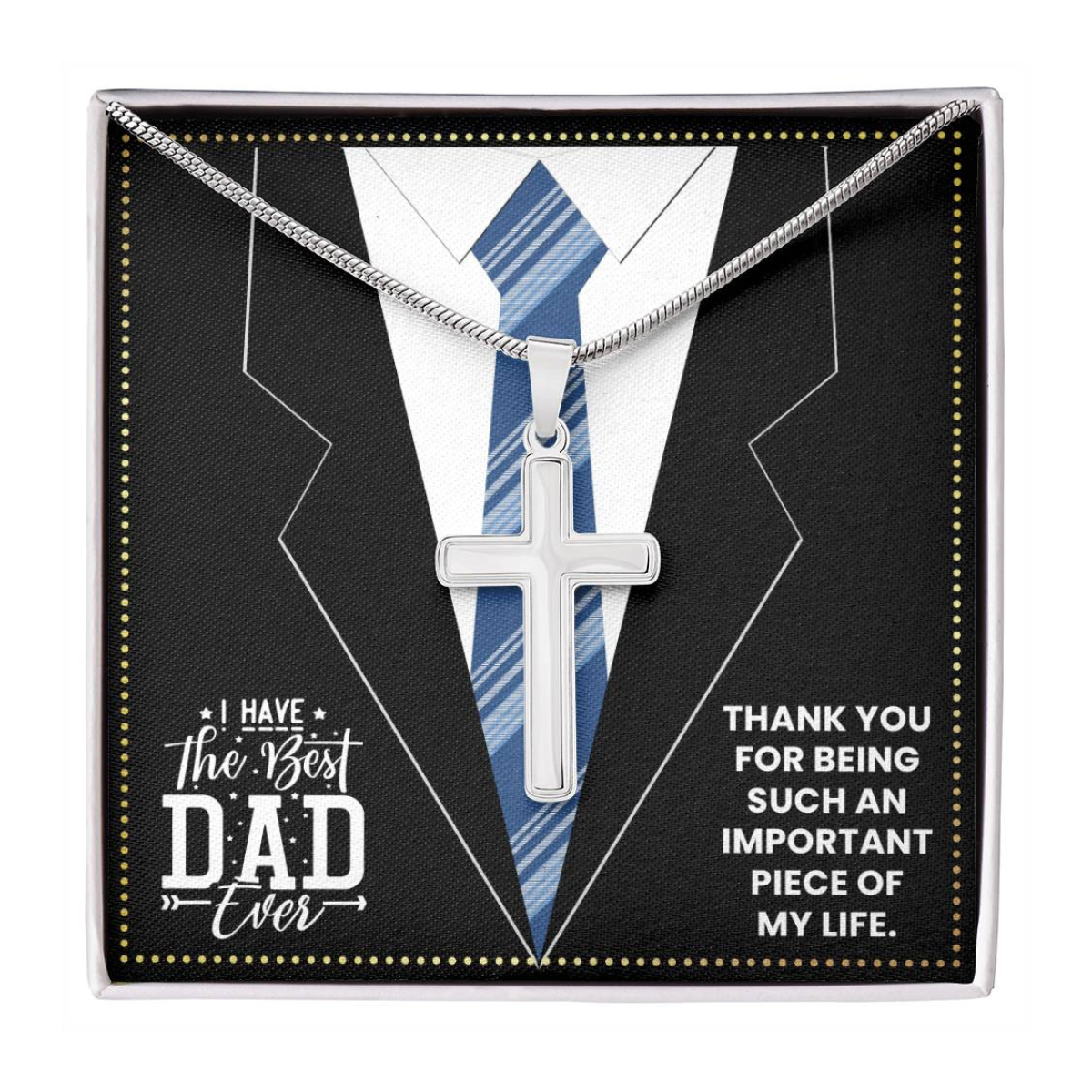 JGF Jewelry Gifts for Family I Love My Dad Gifts For Men Cross Necklace For Him