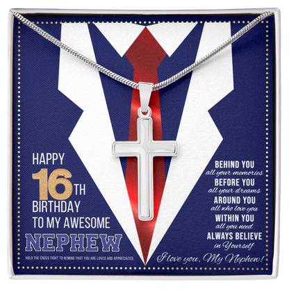 JGF Jewelry Gifts for Family Happy 16th Birthday Card Nephew Present for 16 Year Old Nephew