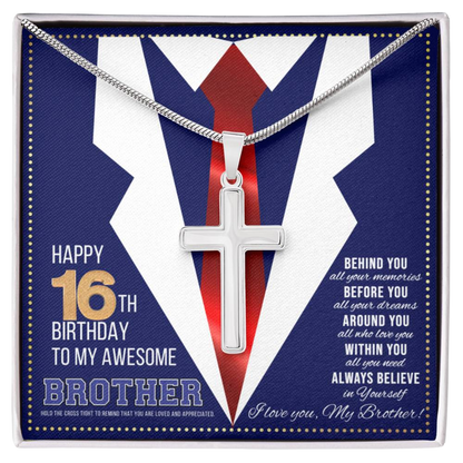 JGF Jewelry Gifts for Family Happy 16th Birthday Card Gifts For Brother From Sister Present for 16 Year Old Brother