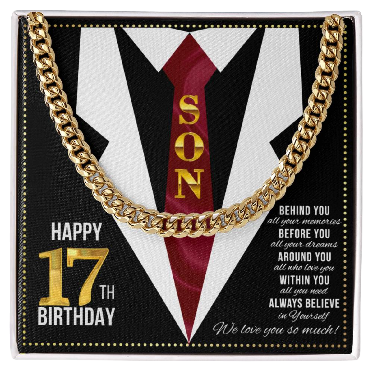 JGF Jewelry Gifts for Family Happy 17th Birthday Card Boy Son Present For My 17 Year Old Boy