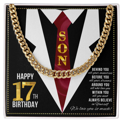 JGF Jewelry Gifts for Family Happy 17th Birthday Card Boy Son Present For My 17 Year Old Boy